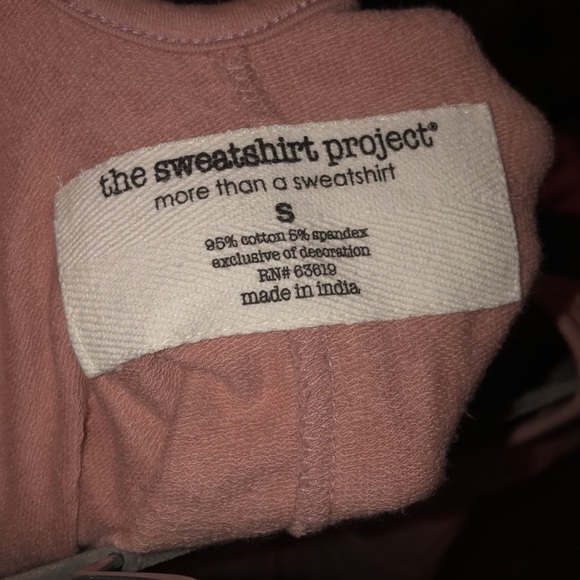 The Sweatshirt Project Sz Sm Crisscross Pink soft Sweatshirt Sweater with mesh - Picture 8 of 8